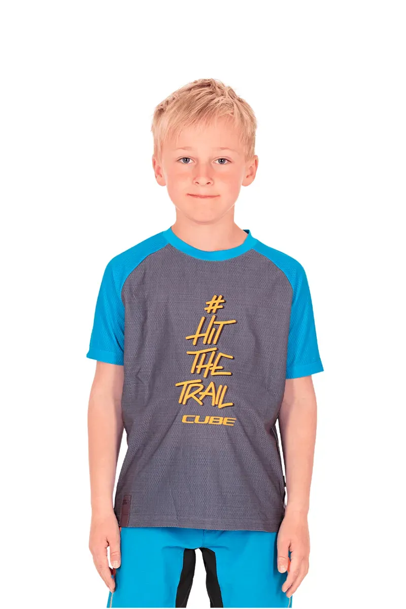 2020 Cube Junior Short Sleeve Cycling Jersey in Grey