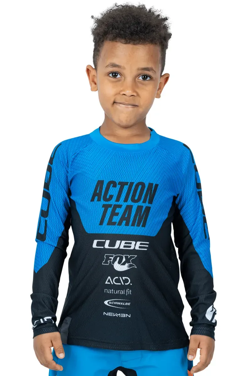 2021 Cube Junior Actionteam Long Sleeved Jersey in Blue