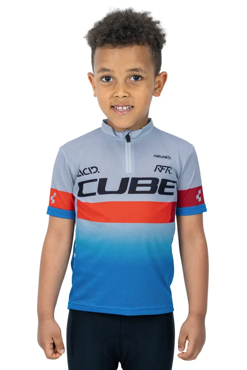 2021 Cube Junior Teamline Short Sleeved Jersey in Grey