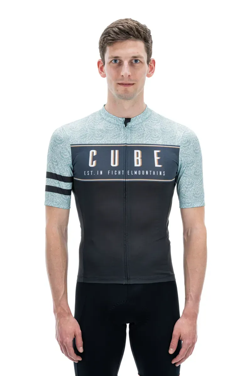 2022 Cube Blackline Short Sleeve CMPT Jersey in Grey/Blue