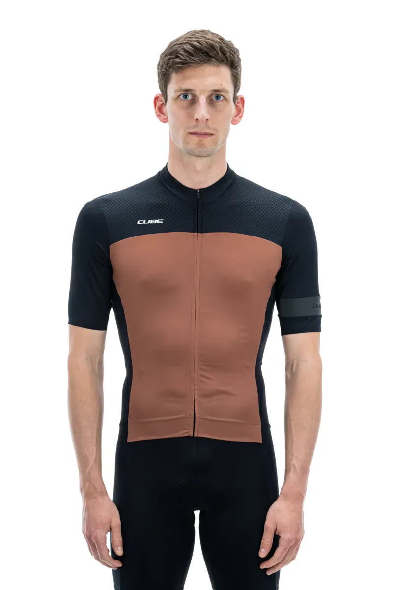 2022 Cube Blackline Short Sleeve Jersey in Black/Brown