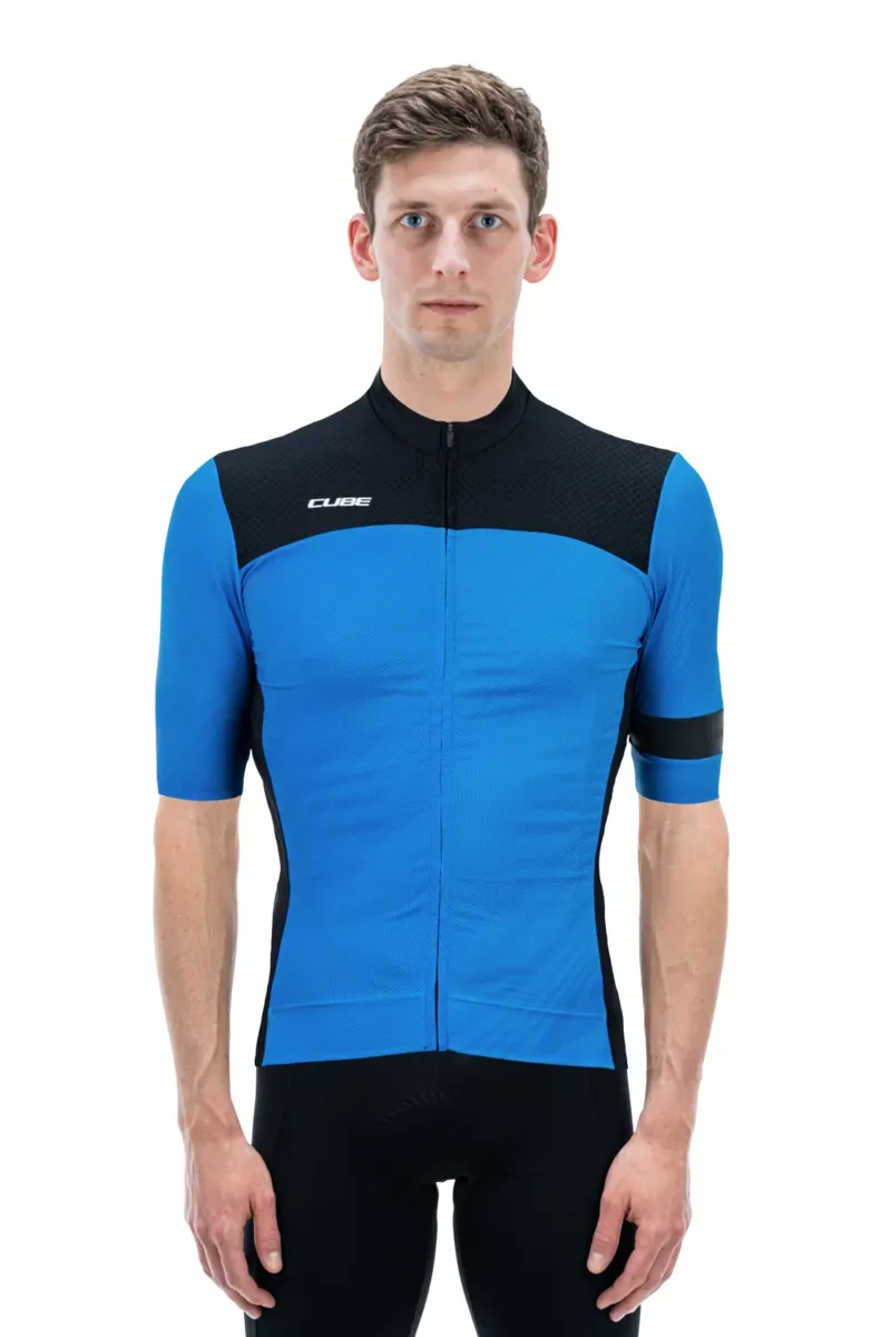 2022 Cube Blackline Short Sleeve Jersey in Blue Pattern